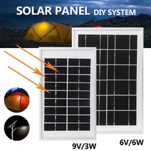 1x 6V 6W / 9V 3W Solar Panel DIY System Mini Portable Panneau Solaire Energy Board for LED Lights Toys Battery Charger Module