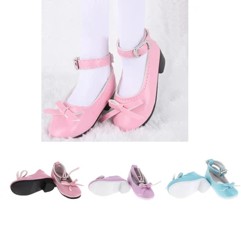 

Trendy 1/3 BJD PU Leather Bowknot Low Heel Shoes for 60cm Night Lolita Doll Clothing Accs
