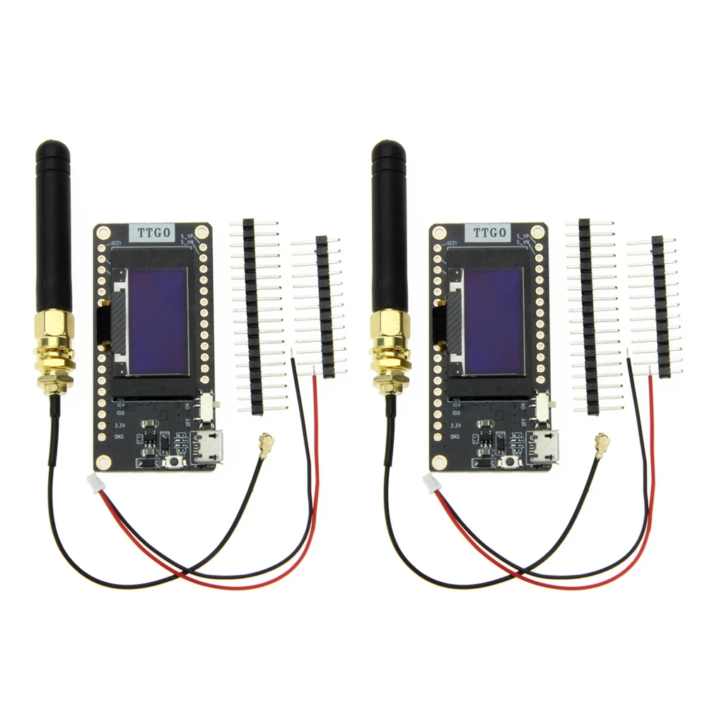 

Top 2PCS Ttgo Lora32 V2.0 433Mhz Esp32 Lora Oled 0.96 Inch Sd Card Blue Display Esp-32 Wifi Bluetooth Module