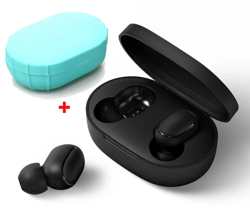 Xiaomi redmi airdots xiaomi 5,0 tws наушники mi спортивные Bluetooth гарнитуры беспроводные Bluetooth наушники вкладыши головные уборы - Цвет: redmi add green case