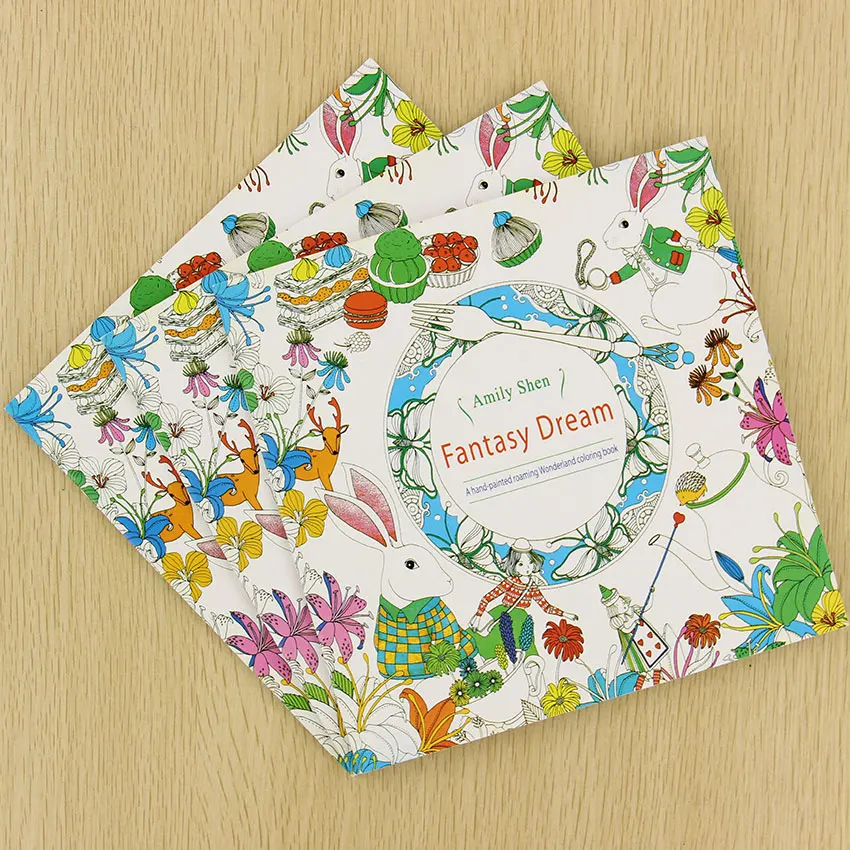 School Office Book Fantasy Dreams 24 Pages Hand Painted Graffiti Coloring Books Of The Relieve Stress Painting In From Supplies