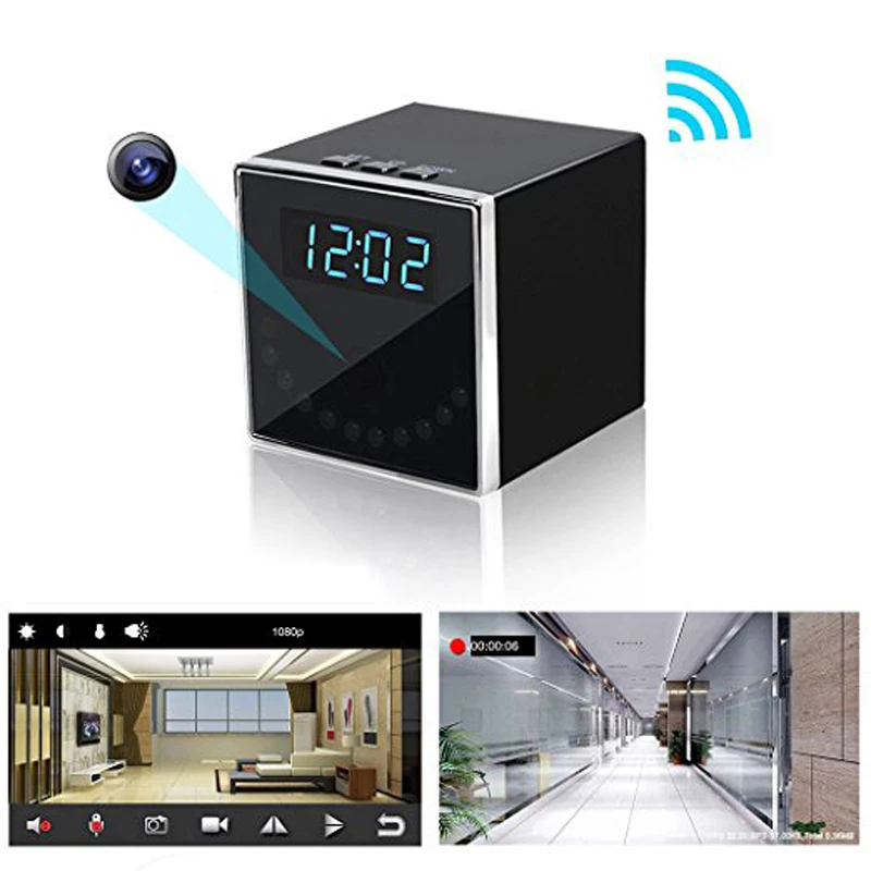 

Wireless WIFI Camera WIFI IP IR Night Vision Mini Clock Camera HD 1080P Mini Camcorder Recorder DVR DV Support Phone Remote