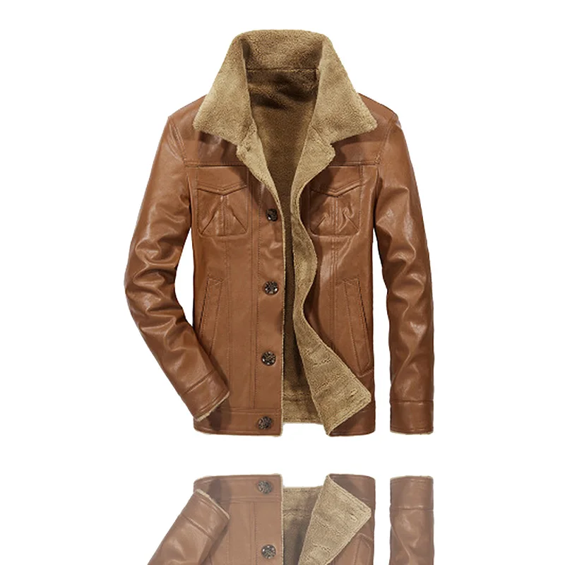 FALIZA, мужские кожаные куртки, зимние мужские пальто из искусственной кожи, пальто из искусственной кожи для пилота, мужские мотоциклетные кожаные куртки с карманами, JK143