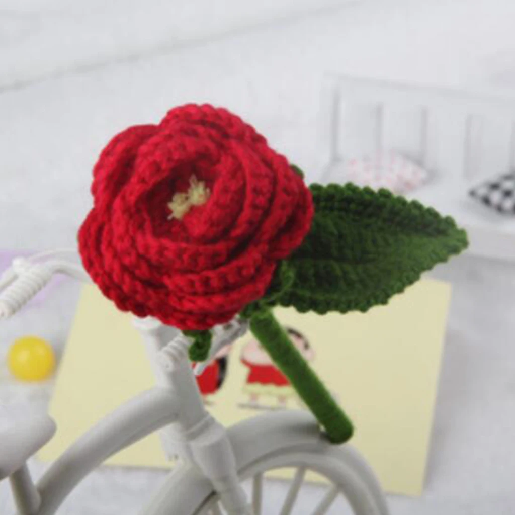 Red Rose Amigurumi Crochet Kit Toy Material Package DIY Home Oraments