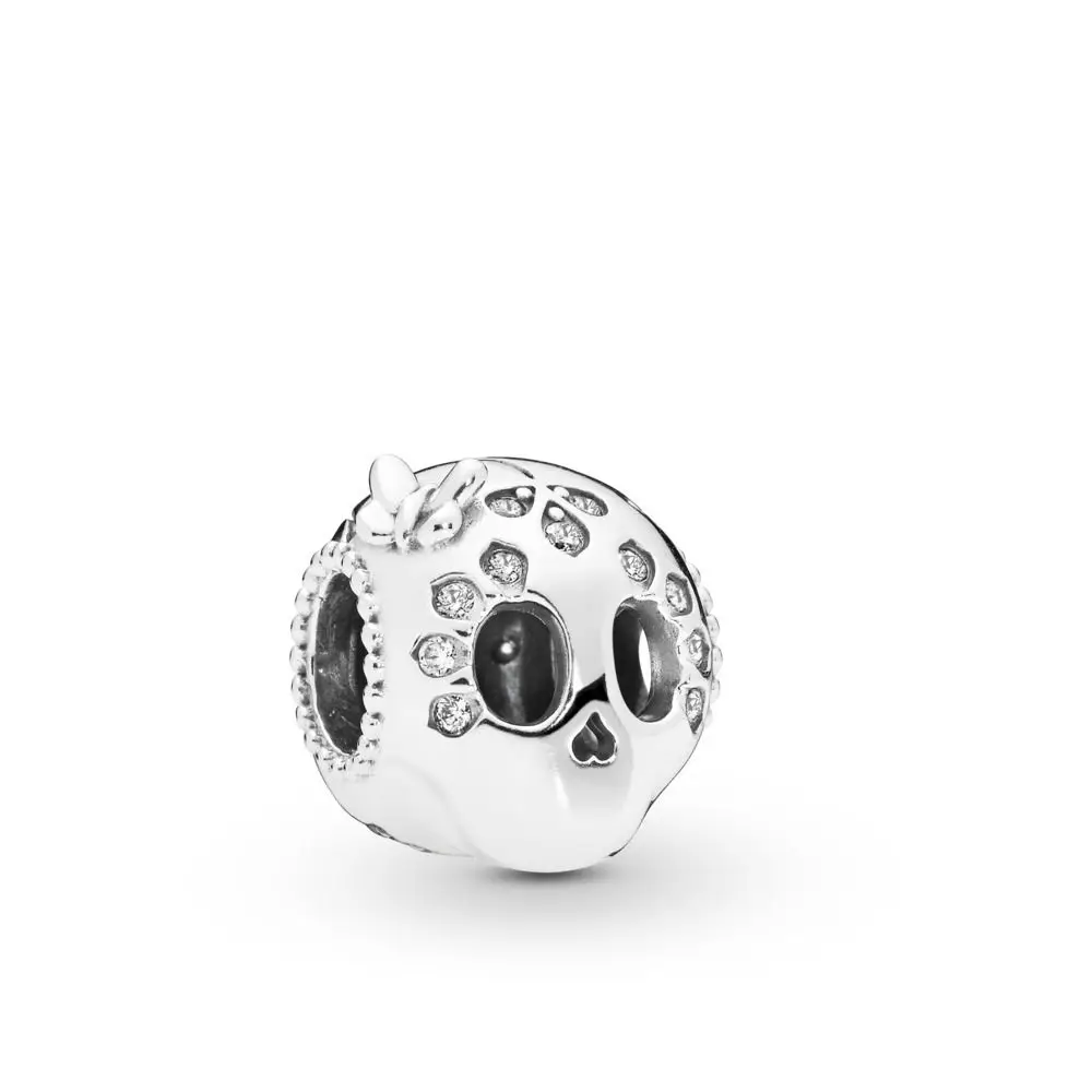 

2019 Spring Collection Fit Pandora charms Bracelet Sparkling Skull 100% 925 Silver for Charms diy Jewelry making