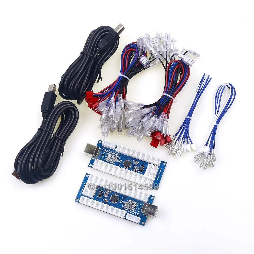 

2 Player Zero Delay 4 In 1 USB Encoder PC Board to Arcade Joystick 2 Pin + LED Push Button For PS3 Game & Android System & MAME