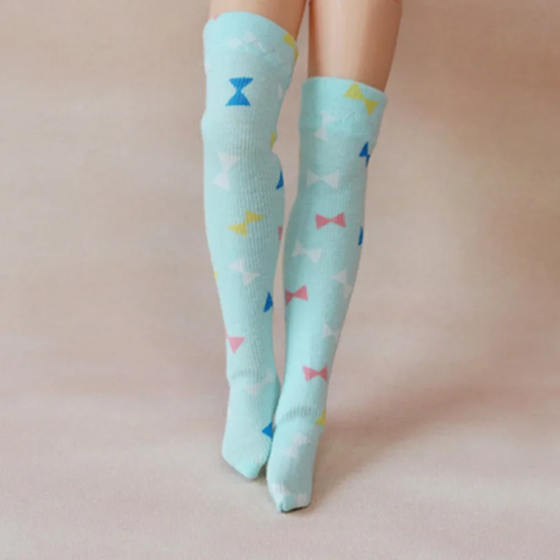 

1 pair Blue Bowknot 1/6 Blyth Stocking for blyth dolls socks barbi licca momoko doll clothes accessories