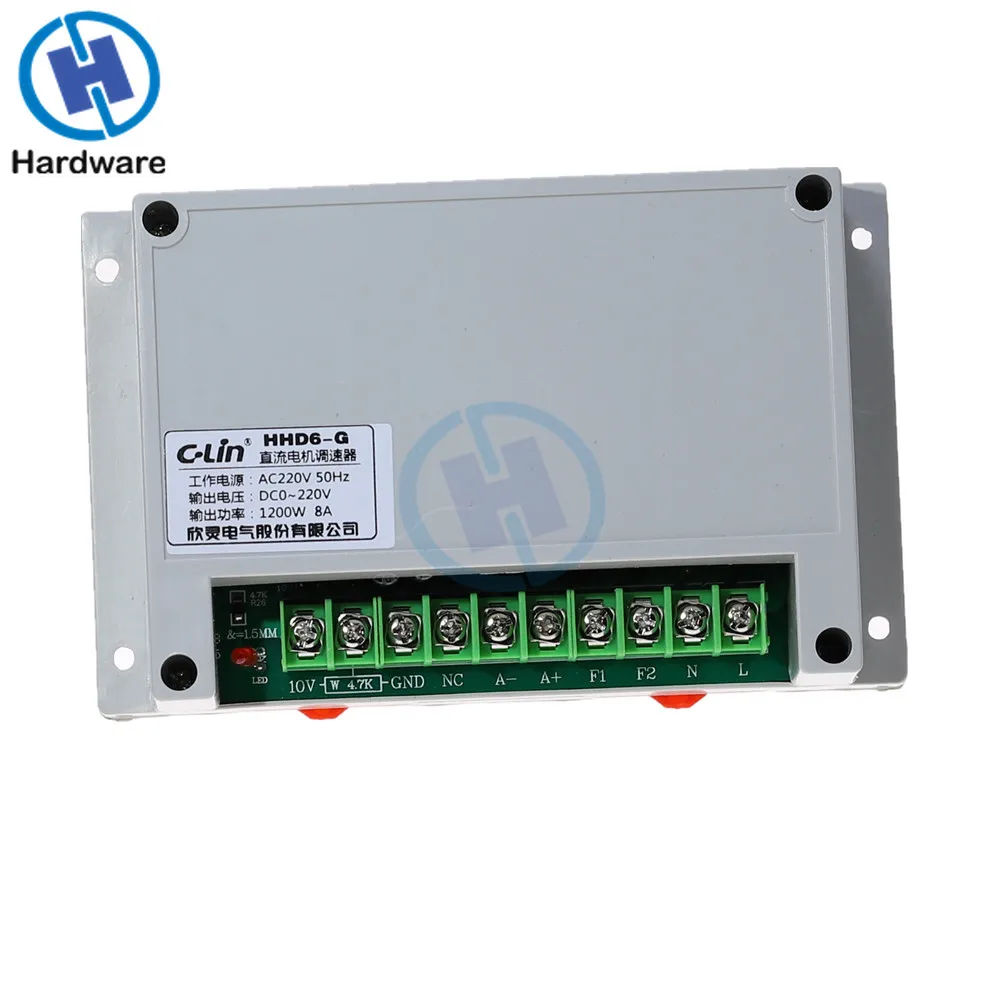 HHD6-G ШИМ контроллер скорости двигателя вход AC220V Выход постоянного тока 0-220 В 1200 Вт-10~+ 65C регулируемые электрические принадлежности 145*90*41 мм