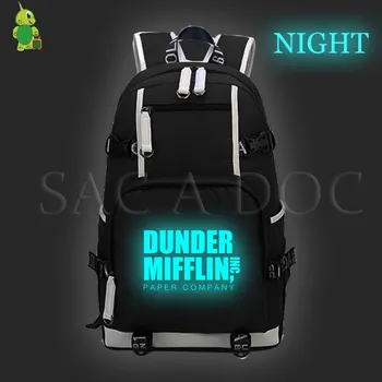 

TV Series Office Schrute Farms Luminous Backpack Large Laptop Backpack for Teenage Girls Boys Casual Rucksack Travel Bags