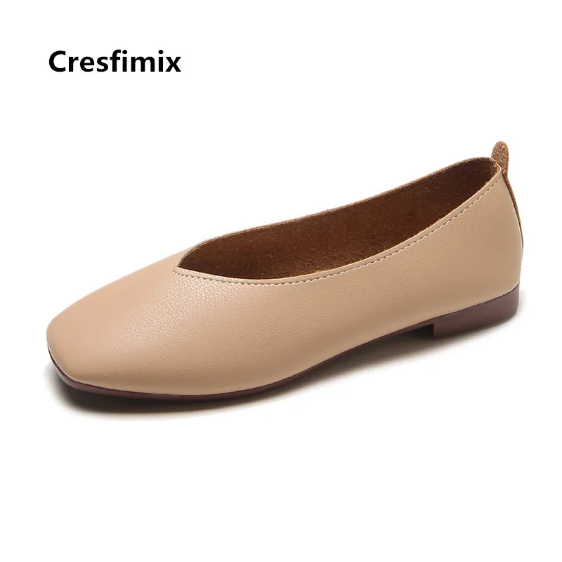 

Cresfimix Zapatos Planos De Mujer Women Fashion Brown Comfortable Spring Flat Shoes Lady Casual Black Pu Leather Loafers B3583