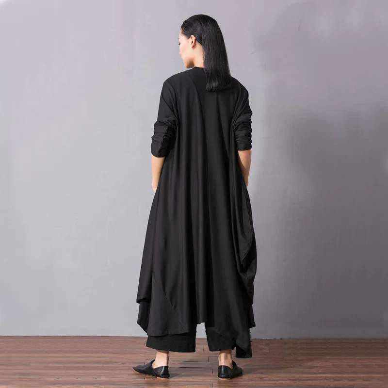 Asymétrique Lc063 Printemps violet Femmes Mode Longueur Lâche Stith Manteau Taille Black Longue Haute Grande eam Irrégulière Nouvelles Qualité 2019 Ouvert De wqtUx0S