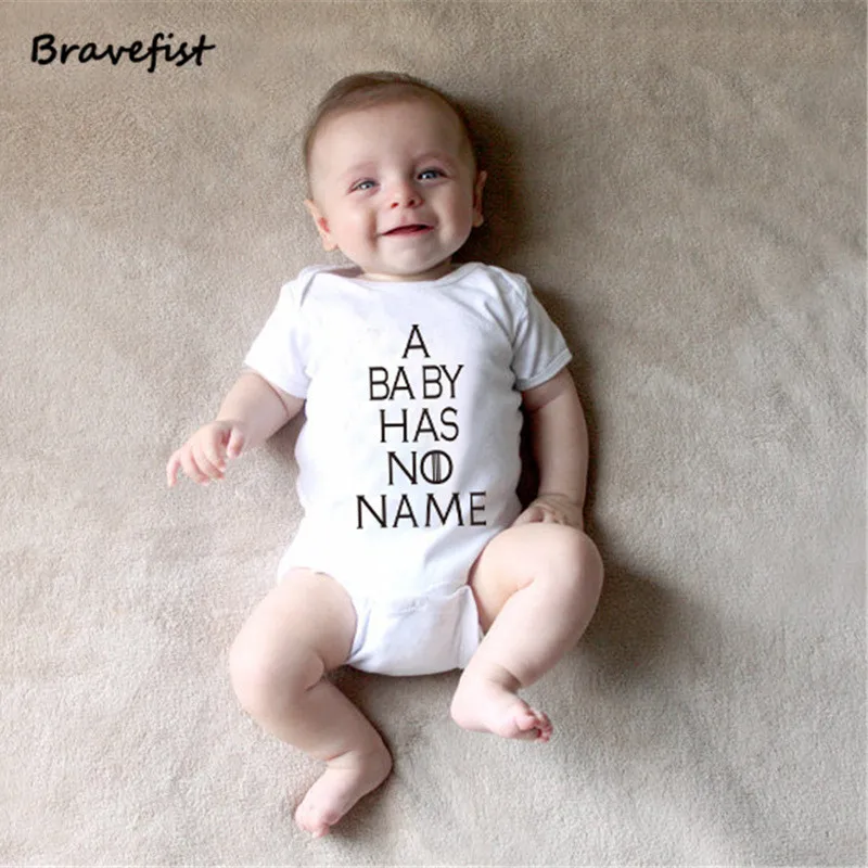 

Summer Baby Boys Romper Short Sleeve Cotton Infant Rompers Jumpsuit Baby Newborn Clothes A Baby Has No Name Print Toddler Outfit