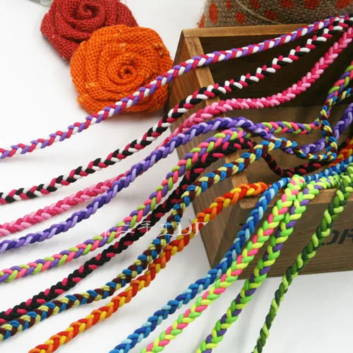 Multi color Braided Elastic Band Stretch Rope Bungee Cord Strings 8mm