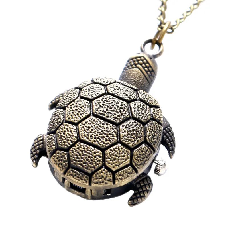 Funny Turtle Design Quartz Fob Pocket Watch With Chain Necklace Free Drop Shipping Gift To Women 1