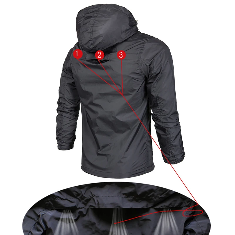 سترة الرجال 2019 جديد الخريف أزياء الرجال عارضة سترة رياضية رقيقة الرجال سترة واقية جاكت مزود بغطاء للرأس معطف زائد حجم 4XL