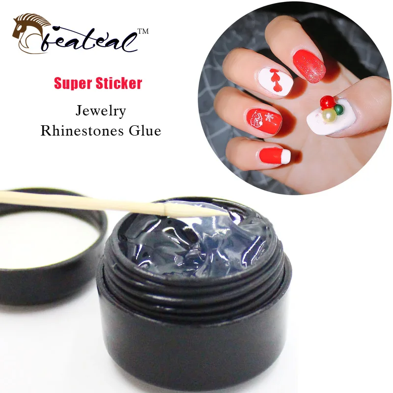 Nail Glue for Glitter Diamond Gel Nail Polish Long Lasting Gel Nail 8ml Super Sticky Jelly Gel