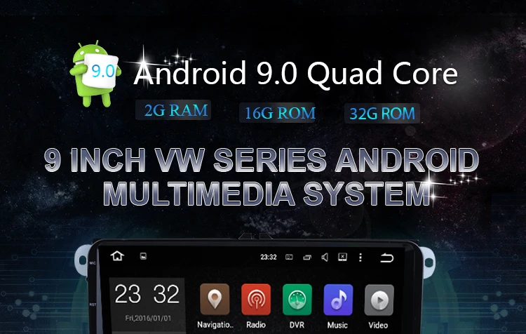 Sale 9 Inch Android 9.0 Car Player For VW Polo Golf Passat Tiguan Skoda Yeti Superb Rapid Fabia Octavia With GPS Radio Carplay 0
