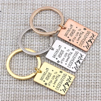 

Difficult Roads Beautiful Destinations Key Chain Mountains Pattern Inspirational Gift Keyring For Friend Graduation Wishes