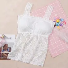 Леди кружевной лифчик Цветочные Cami женский бюстгальтер пикантные тесемки Cami Девушка Мягкий Топ на бретелях обрезанный Топ