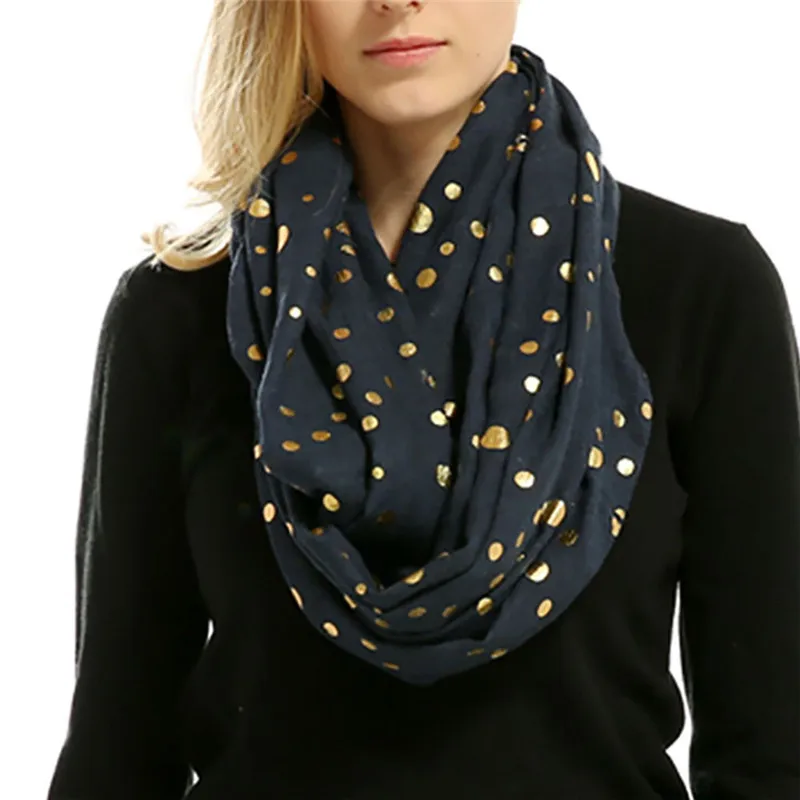 Женский мягкий теплый Bronzing Dots Print Neck Scarf wrap кашне, шаль носовой платок женские шарфы хиджаб шарф 40MA08