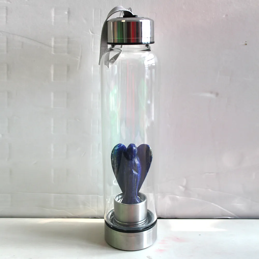 Продукт всех видов натурального кварца драгоценный камень стекло Elixir бутылки воды точка ручной резной чашка ангел кристаллические палочки - Цвет: 5-Lapis Quartz
