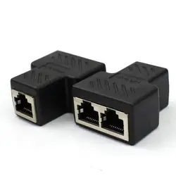 Преобразование добавить Ethernet Пластик Медь Core 1 до 2 LAN RJ45 Разъем сетевого кабеля диспенсер удлинитель разъем адаптера