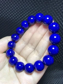 

13mm Natural Monarch pure gold and blue lapis Lazuli Crystal Bracelet Beads