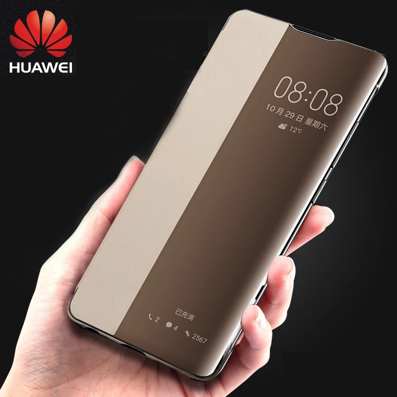 HUAWEI P40pro Case Flip P40 Pro Case Original 100% Official Smart View P30pro Case Flip Leather P30 pro Case Cover Anti Knock
