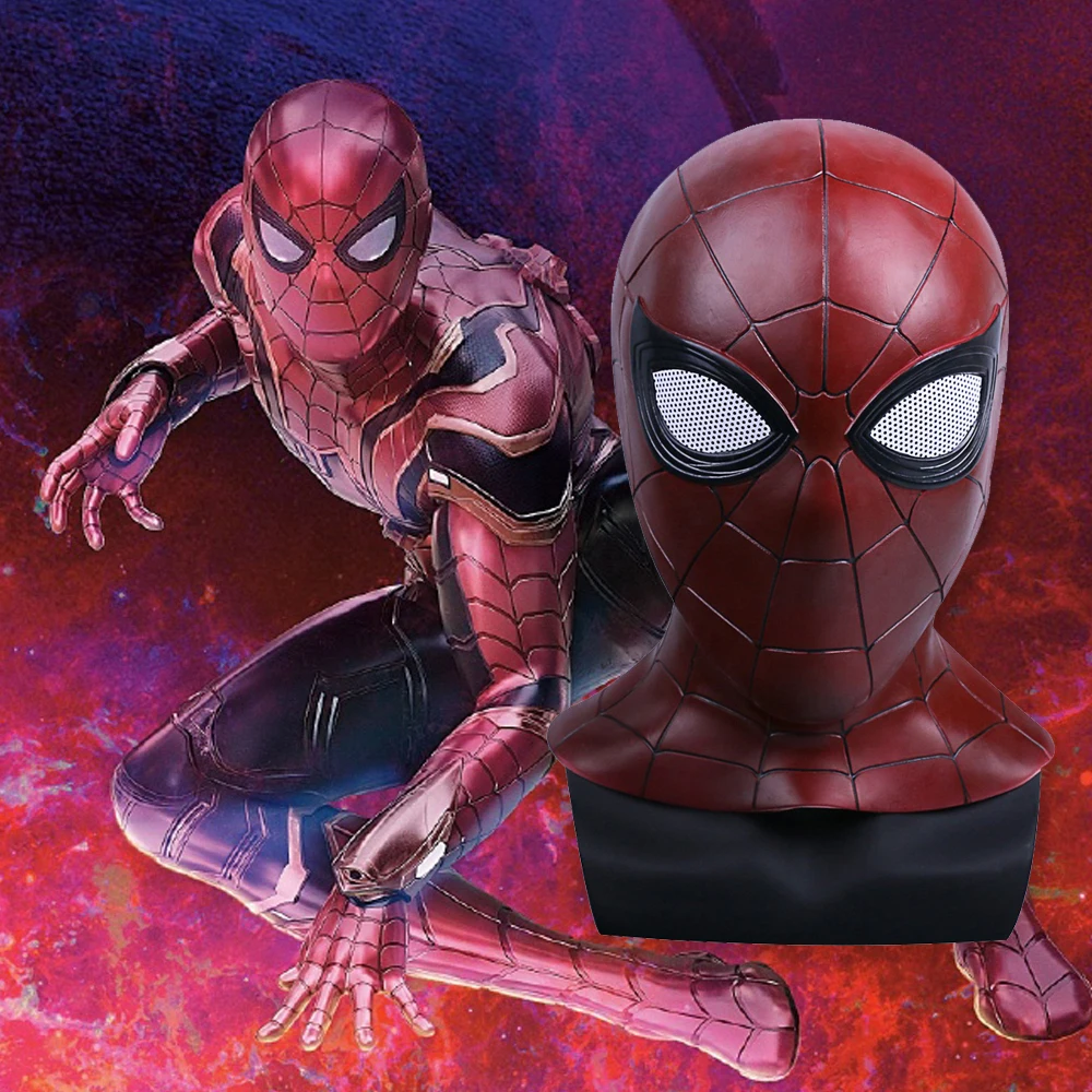 2018 Avengers 3 Infinity War Spiderman Mask Cosplay Iron Spiderman 3D Latex Mask (13)