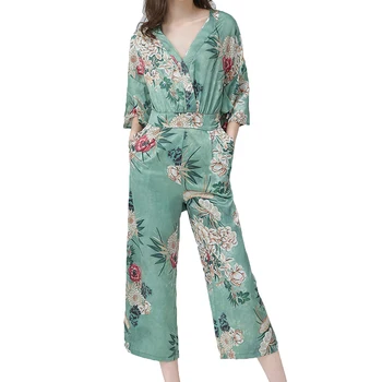 

Summer jumpsuit women casual lace-up rompers womens jumpsuit 2019 printing womens clothing