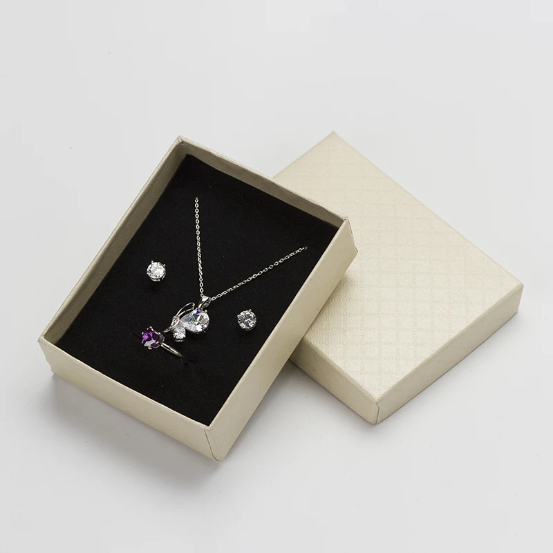 6pcs 7x9cm Diamond Pattern Gift Bo For Jewellery Paper Necklace 6pcs 7x9cm Diamond Pattern Gift Bo For Jewellery Paper Necklace Earrings Ring Box Black Sponge Jewelry Packaging In
