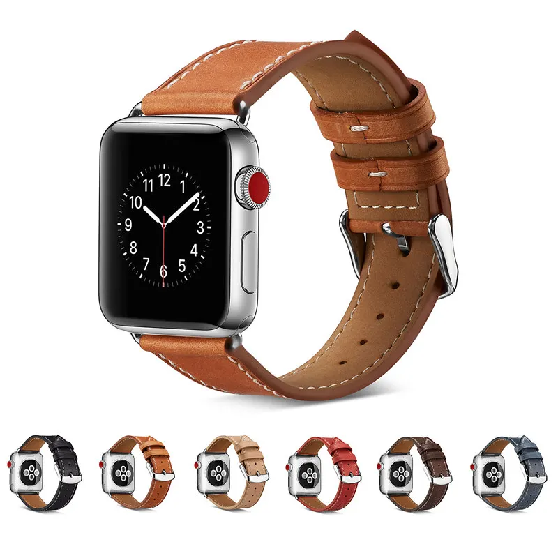 

ASHEI For Apple Watch Band 42mm 38mm Genuine Leather iWatch Series 3 2 1 Watch Strap Watchband For Apple Watch 3 Bands Bracelet