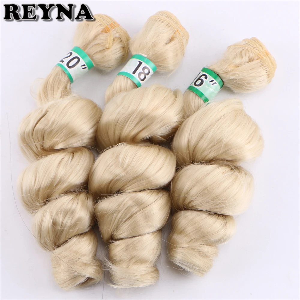 Pedaço de um Monte de Cabelo Onda para as Mulheres Sintético Reyna Extensionloose Pacote Cor 613 3