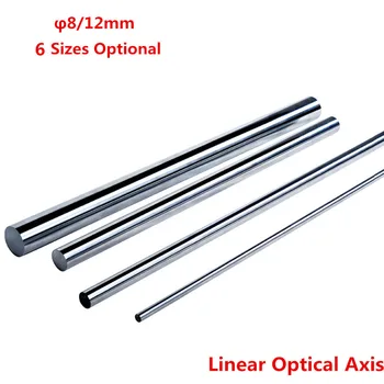 

2Pcs Optical Axis OD 8/12mm x 400/500/600mm Cylinder Liner Rail Linear Shaft Chrome Plated Guide Slide Part
