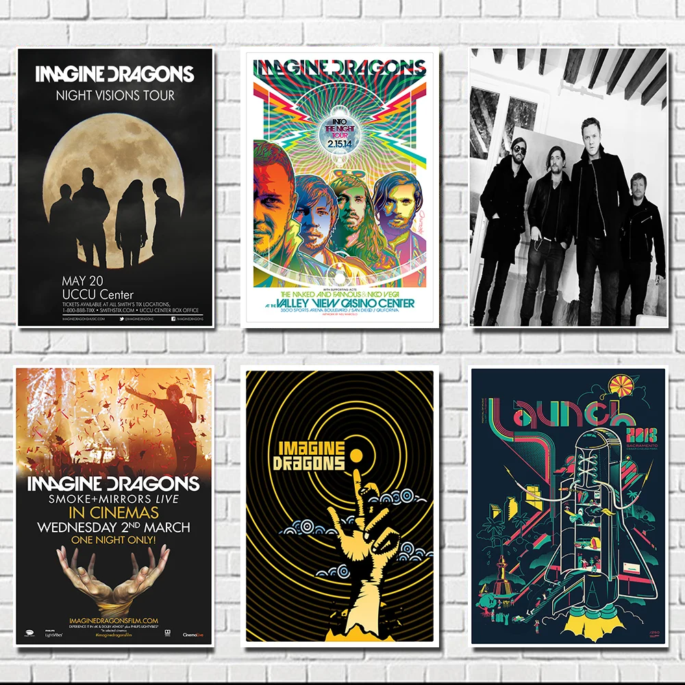 Imagine Dragons Poster Clear Image Wall Stickers Home Decoration Good Quality Prints White Kraft Paper Home Art Brand Wall Stickers Aliexpress