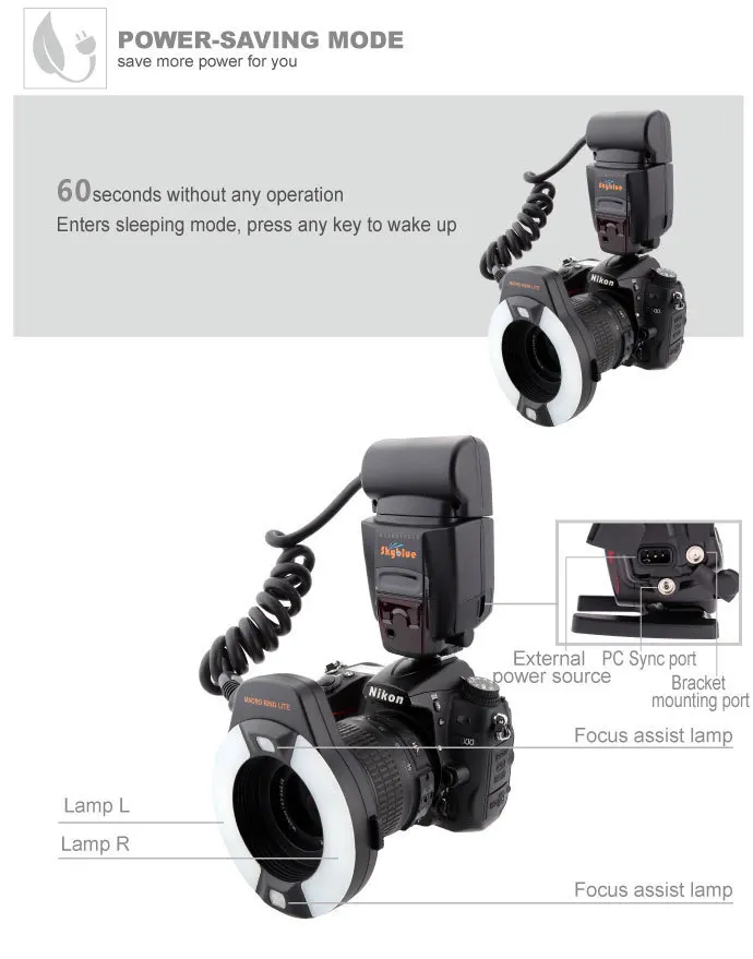 Meike MK-14EXTN Макро Вспышка для ttl-объектива для Nikon i-ttl с светодиодный фокуса D7100 D7000 D800 D600 D300s