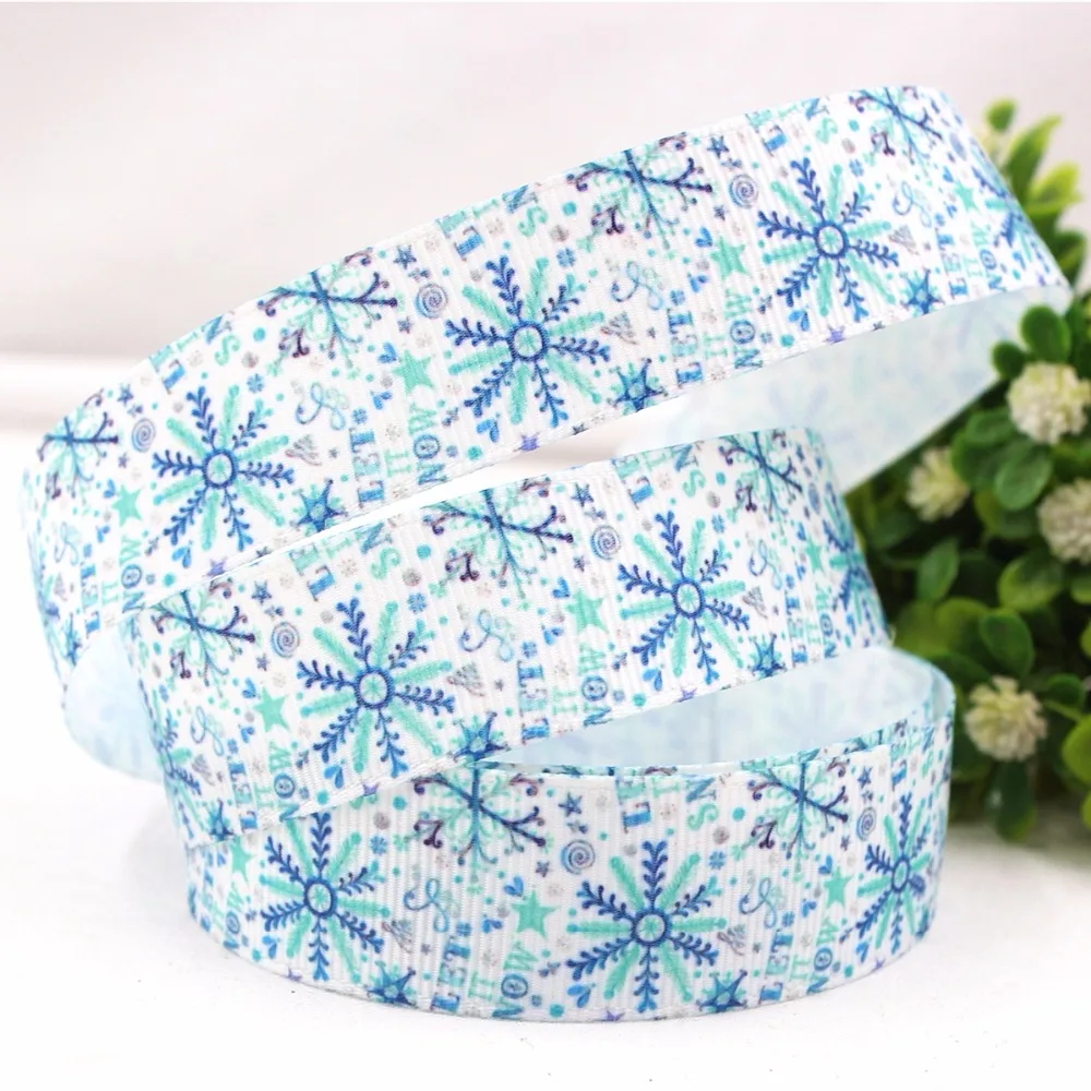 

16812X38 , 22MM Christmas Snow Series Printed grosgrain ribbon, DIY handmadeHair accessories Material wedding gift wrap