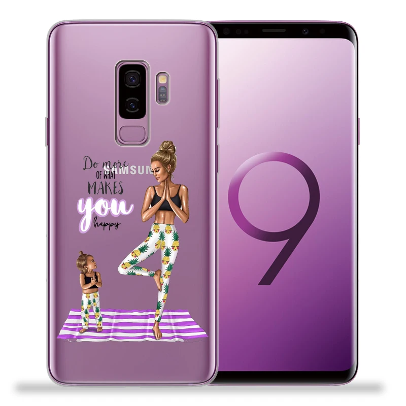 Модный чехол для телефона с изображением суперпапы мамы и дочки для samsung Galaxy S9 S8 S10 Plus S7 S6 Edge S10 Lite Note 8 9 Funda Etui - Цвет: 04