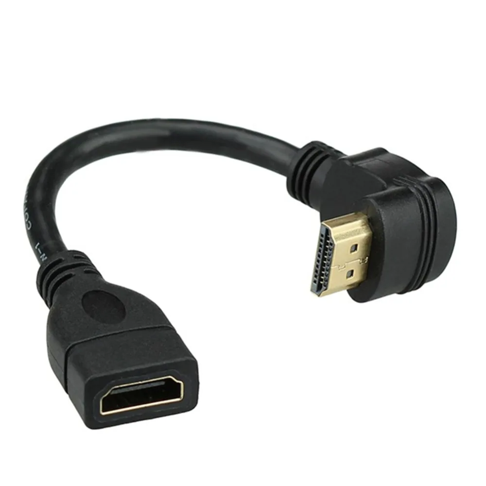 Высокоскоростной 90 градусов угол HDMI папа к женскому Удлинительный кабель