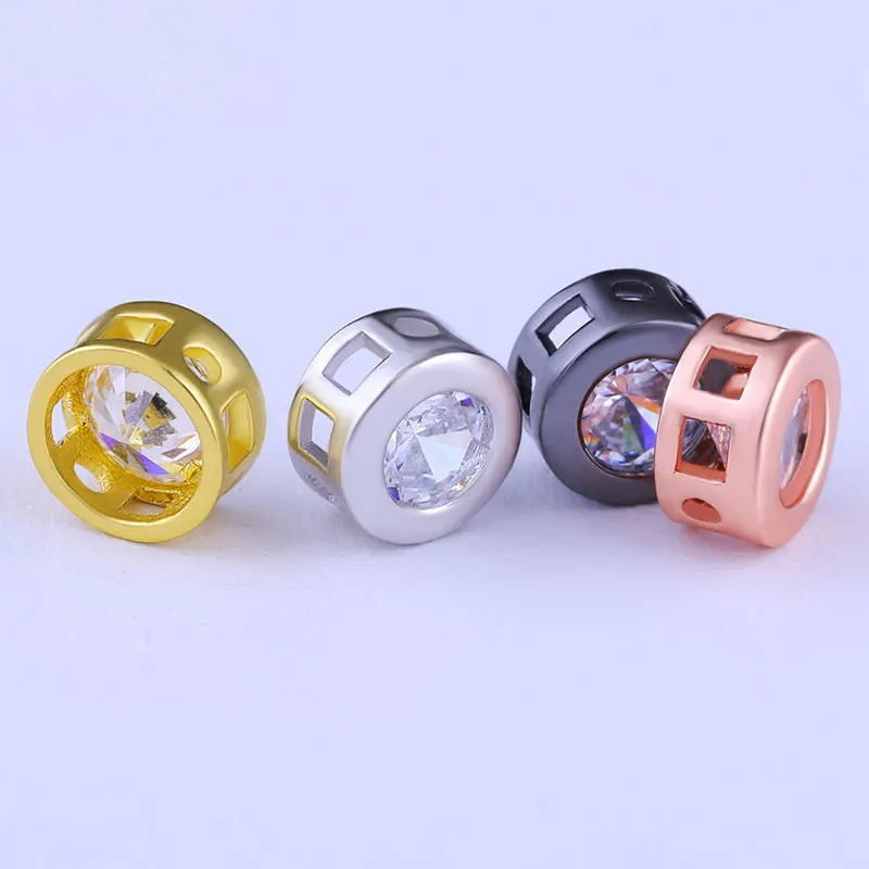 

Fashion Round CZ Single Zircon Round Shine Tail Chain End Drop Charms for Making Jewelry Accessories Floating Pendants 8mm