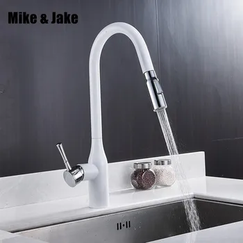 

New pull out white kitchen faucet brass luxury black chrome kitchen mixer faucet kitchen faucets pull out kitchen tap MJ5568