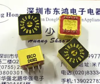 

2pcs Mexico EECO D0302 rotary dial switch, 0-F encoder, 16 bit 3:3 pin
