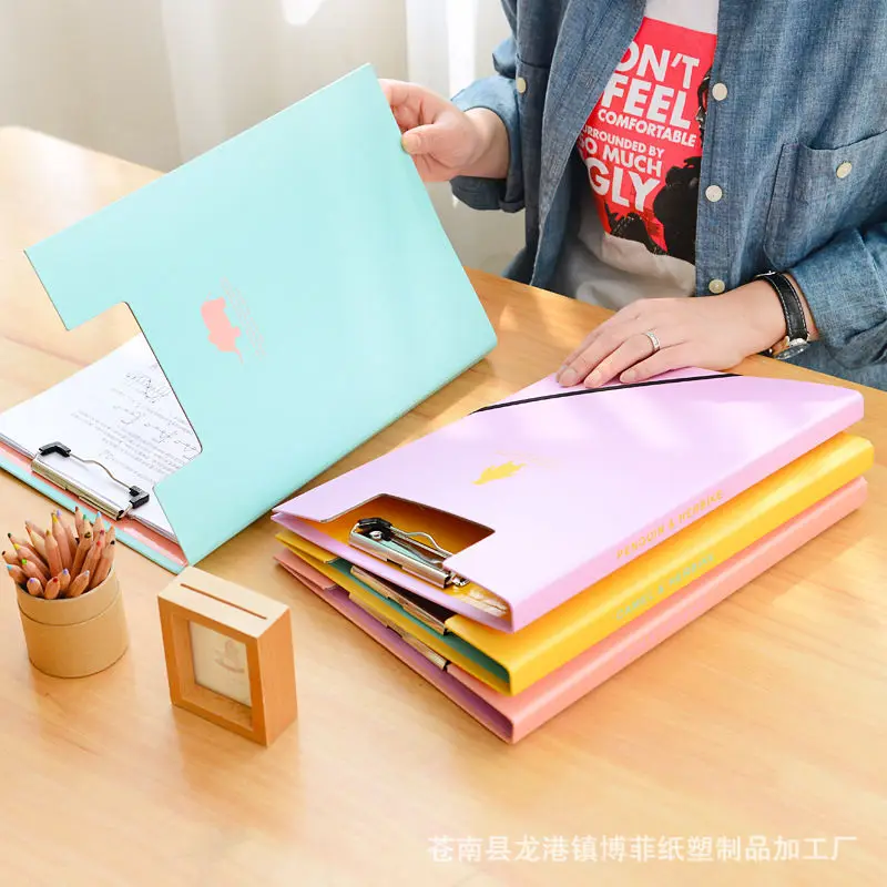 

Coloffice Cute Shadow Animal Strap Folder A4 Splint Student Paper Folder Document Storage Business Office School Supplies 1PC