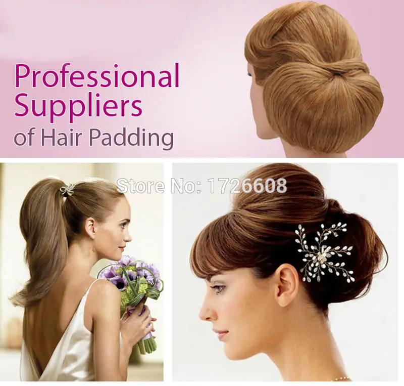 made Round & Long bun Chignon put on synthetic stuffing hair paddings Women Buns for prom wedding bridal hair accessories