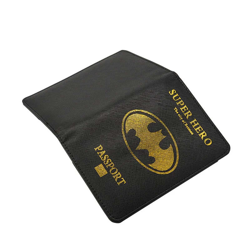 Черная Обложка для паспорта дорожный держатель документов из искусственной кожи чехол для паспорта фильм супер герой паспорт держатель для мужчин