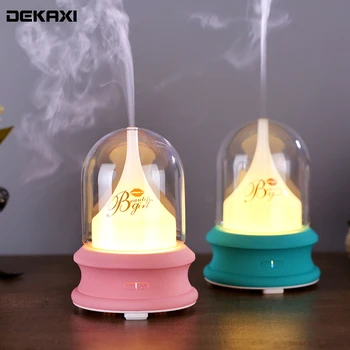 

DEKAXI 150ML Mini Humidifier Aromatherapy Ultrasonic Wave Humidifier Streamer Bottle Used For Family Gift Colorful Night Light