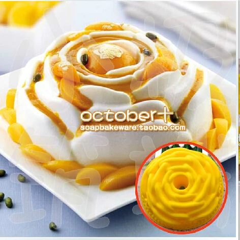 

1PCS Rose Shape Silicone Cake Tray Chiffon Cake Mold Baking Tools Baking Pan