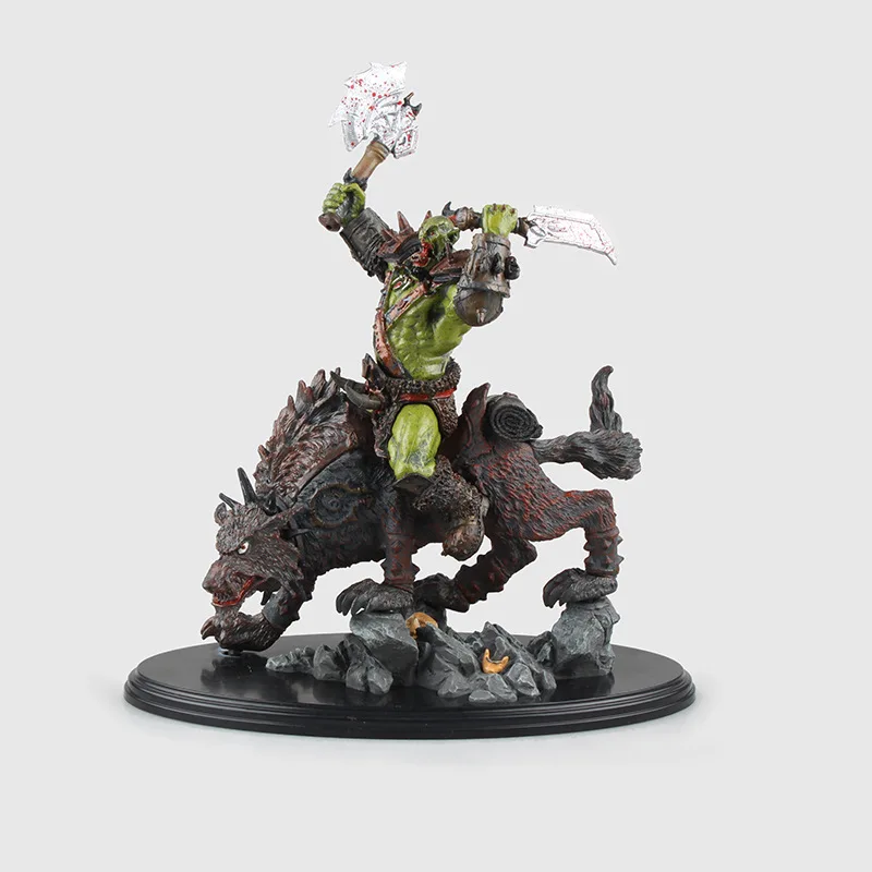 

Game WOW Orc Warrior Wolf Rider (Riding Wolf) Statue Figure 24cm Cool Collectible Toy Gift