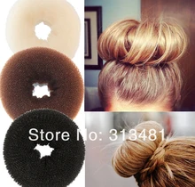 Free shipping 2013 Hot selling DIY Pure Knitted Hair Bun Hair Donut Make your Hair More Stylish Middle size 2pcs/lot