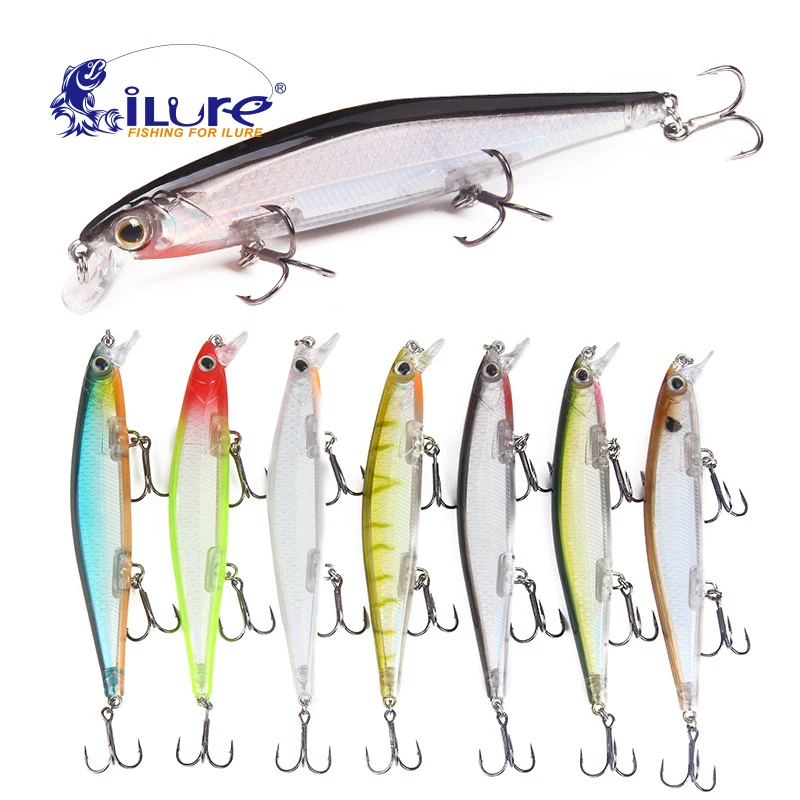 

iLure Fishing Lure Minnow 11cm 12.9g weight of the long casting system New model fishing bass bait Sinking quality professional